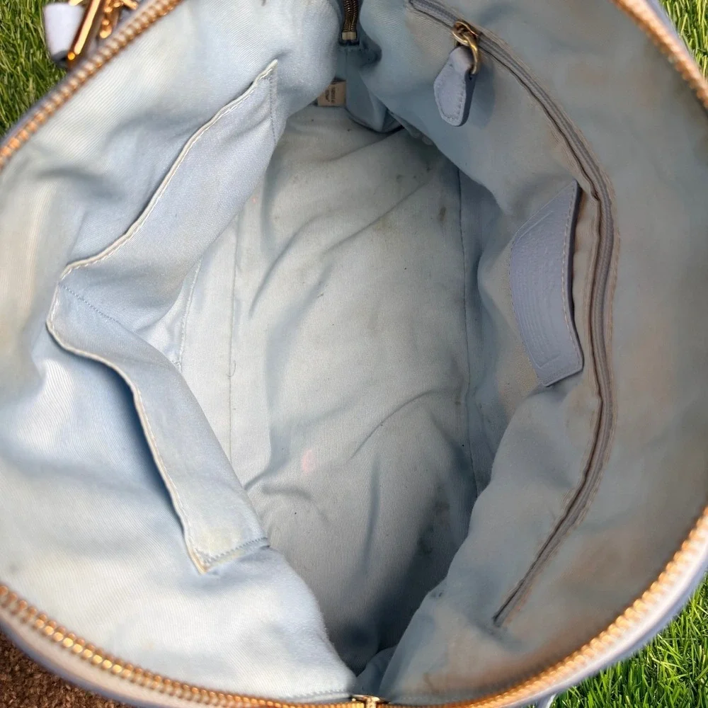 Coach Kelsey‎ Satchel Light Blue Pebble Leather Crossbody Dome Handbag F33909